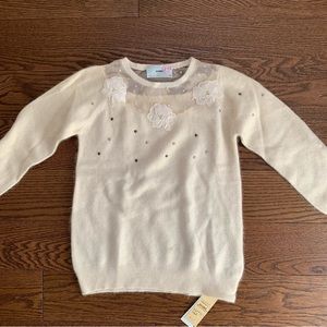 Snidel Japan Girls Floral appliqué sweater